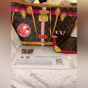 Authentic  Louis Vuitton Summer Trunks NEO Neverful MM with Pouch